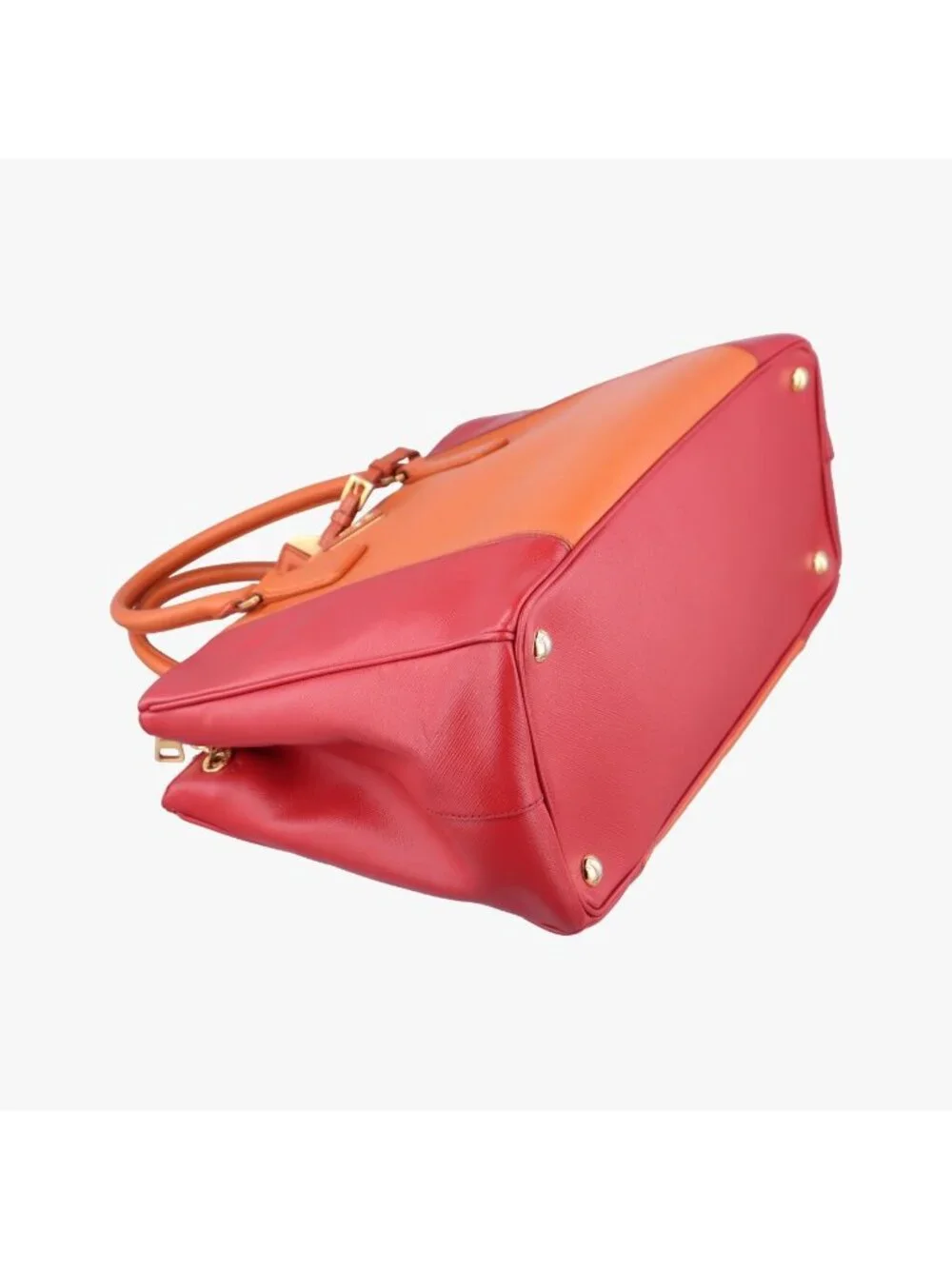 Prada Galleria Orange Red Saffiano Leather 31 Shoulder Bag